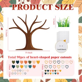 Nosiny 102 Pcs Classroom Tree Bulletin Board Decorations with Heart Shape Cutouts Back to School Decoration Welcome Classroom Bulletin Tree Wall Decors for Chalkboard School Elementary(Boho Colors)