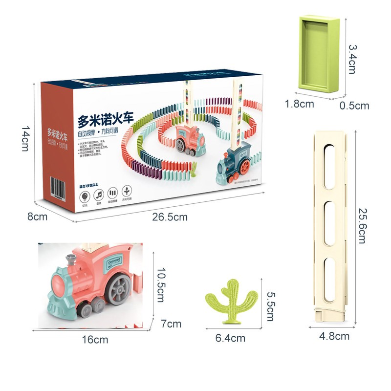 Domino Train Blocks Set Electric Train Model Auto Drop Building