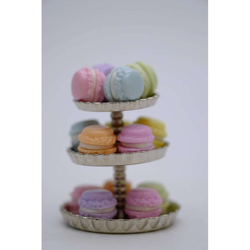 21 Psc French Macaroon Recipe Dollhouse Miniatures Food Kitchen