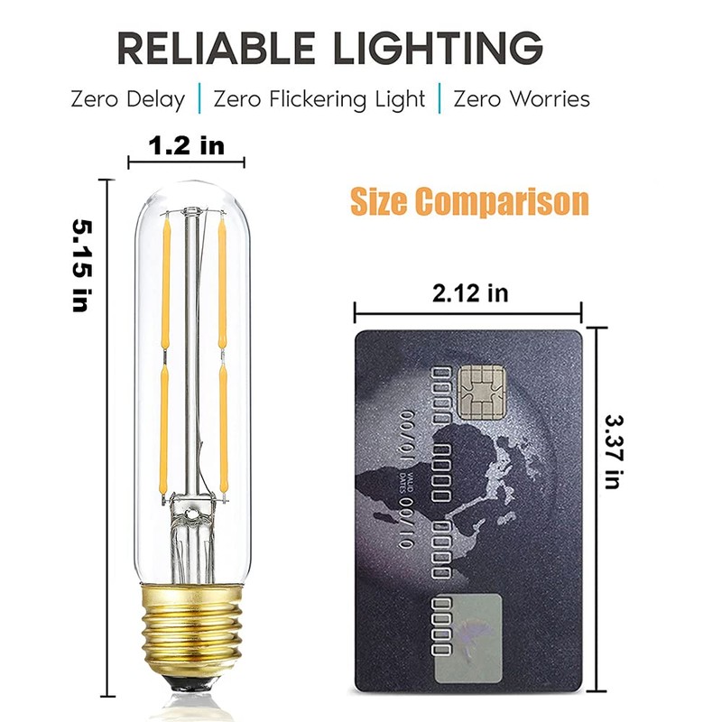 T10 Led Bulb,Dimmable Led Tubular Bulbs 4W,Equivalent to 40 Watt