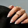 Uñas postizas almendradas con punta francesa corta y pegamento, uñas