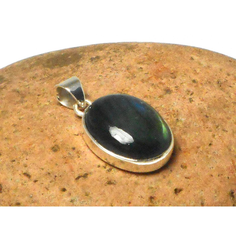 925 Sterling Silver Oval Fiery Labradorite Stone Labradorite Pendant, Stone,