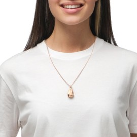 Elemory Urn Necklace for Ashes Stainless Steel Teardrop with Stainless Steel Funnel and Tools, Display/Storage Stand for Loved One or Pet ROSE GOLD