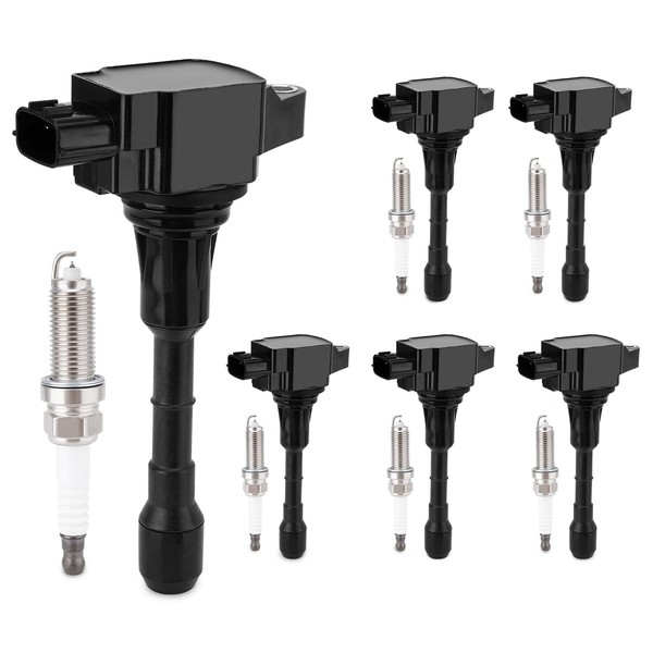 6PCS Ignition Coil & Iridium Spark Plug Packs Compatible with
