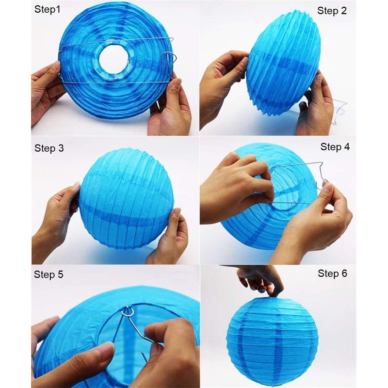 5 Pack Tissue Paper Round Lanterns LampShade Lamp Shade Wedding