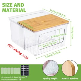 Trash Bag Holder Dispenser Under Sink 2 in 1 Retractable Garbage Bag Organizer with Bamboo Lid for Kitchen Pantry Cabinet Laundry Room Organization