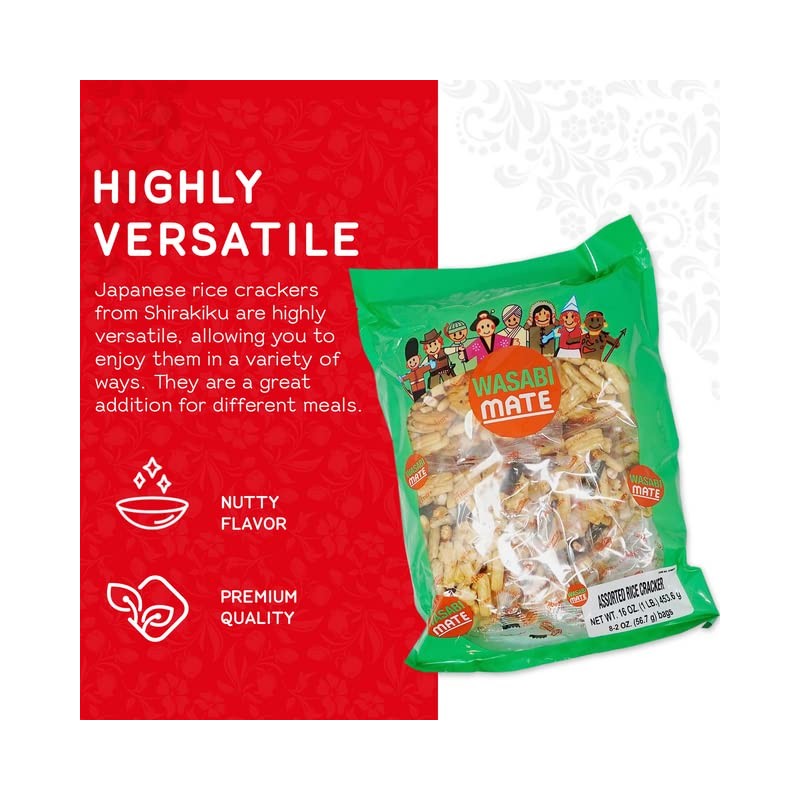 Shirakiku Japanese Assorted Rice Cracker Wasabi Mate - Oriental Asian