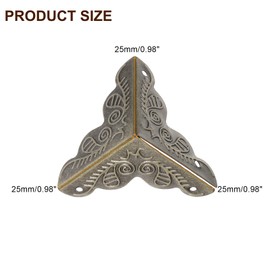uxcell 24Pcs Box Edge Guard, 25mm Decorative Box Corner Cover, Corner Protector, Vintage Stair Dust Corners with Screws, Bronze