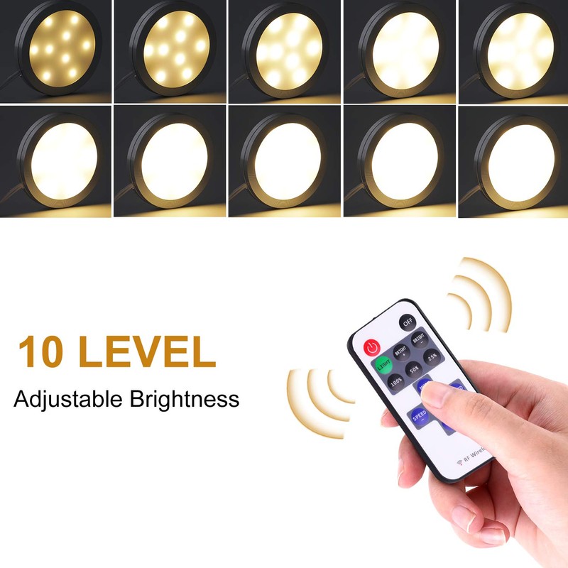 AIBOO Kitchen Under Cabinet Lighting LED 12Vdc 8 Pack Black