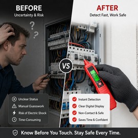AC Voltage Tester Pen for Electrical Checks – 12–300V Sensor Detector with Live/Neutral Indication & LED Light