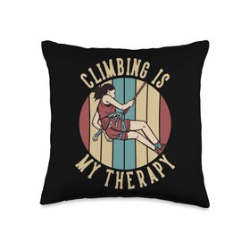 Climbing is my Therapy Outdoor Speed Sport Free Climbing Throw Pillow