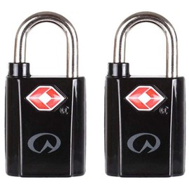 Lifeventure TSA Mini Vorhängeschloss 2 Pack Camping Rucksäcke Daysacks Schwarz, Schwarz, EinheitsgröÃŸe