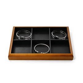 Oirlv Stackable Jewellery Tray Wooden Jewellery Display Trays for Rings Earrings Necklace Display and Organiser