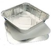 5 x LARGE ALUMINIUM FOIL FOOD CONTAINERS TRAYS & 5 LIDS - Size 9" x 9" x 2"