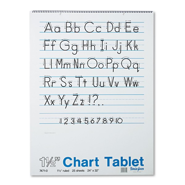 Pacon 74710 Chart Tablets W/Manuscript Cover, Ruled, 24 X 32, White, 25 Sheets