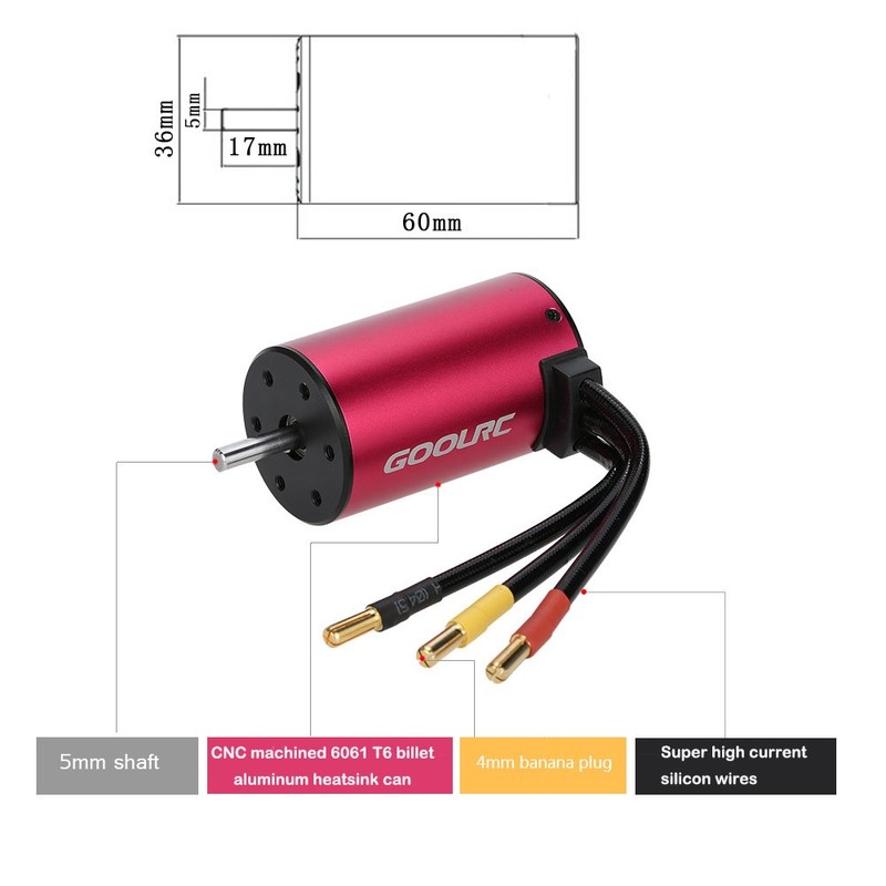 GoolRC Original S3660 3300KV 4 Poles Brushless Sensorless Motor for