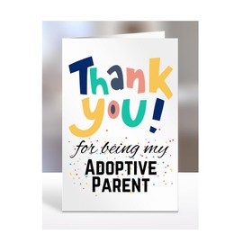 Thank you for being my Adoptive Parent card, Happy Birthday, gifts for men, women, male, female, him, her, presents for Christmas, to say, A5-148_8