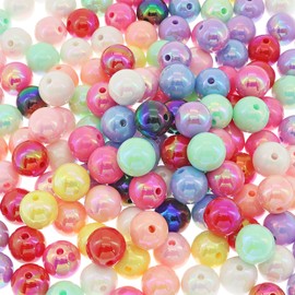 Reddipus 100 Pieces 16mm Acrylic AB Color Round Beads Bubblegum Chunky Loose Beads Valentine's Day Beads for Necklace Bracelet Jewelry Making (Assorted Mix Color)