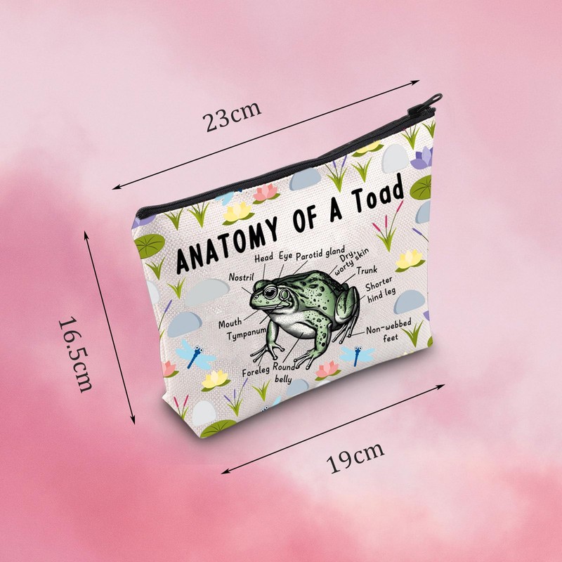 MNIGIU Toad Anatomy Makeup Bag Toad lover Gift Toad Merch