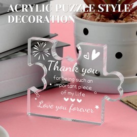 Heartfelt Thank You Gifts,Engraved Acrylic Block Puzzle,Present for Women, Men, Friends, Coworkers- Therapist,Nurse,Novelty Classroom Teacher Thank You Present,Teacher Appreciation 3.35x2.76"