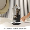 Unbranded Rotating Makeup Brush Holder with Lid Vanity Desktop Bathroom