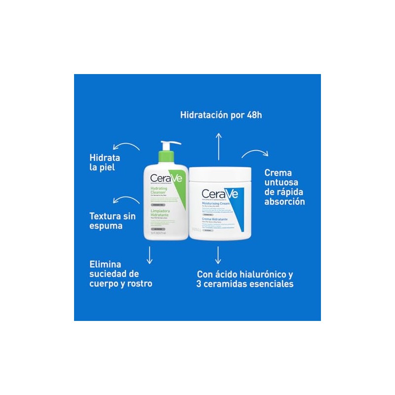 CeraVe rutina corporal piel seca: Limpia + hidrata