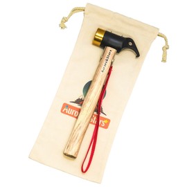 Aurora & Stars Reinforced Edition Brass Peg Hammer, Made in 2024, Wooden Handle, For Outdoor Use, Peg Punching/Punching, Set Up Tool, Safe, For Tents, Mountain Climbing, Outdoor Festivals,