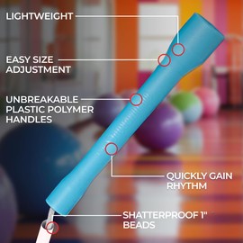 BuyJumpRopes Beaded Jump Rope - Segmented Skipping Rope for Kids - Durable Outdoor Beads