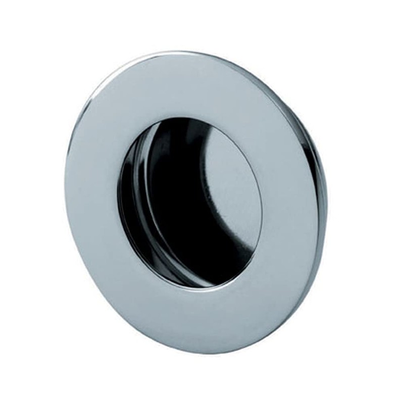 Circular Low Profile Recesesd Flush Pull - 50mm Diameter- Bright