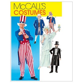 McCall's M6143 Adult and Teen Statue of Liberty, Abe Lincoln, and George Washington Costume Sewing Patterns, Sizes L-XL