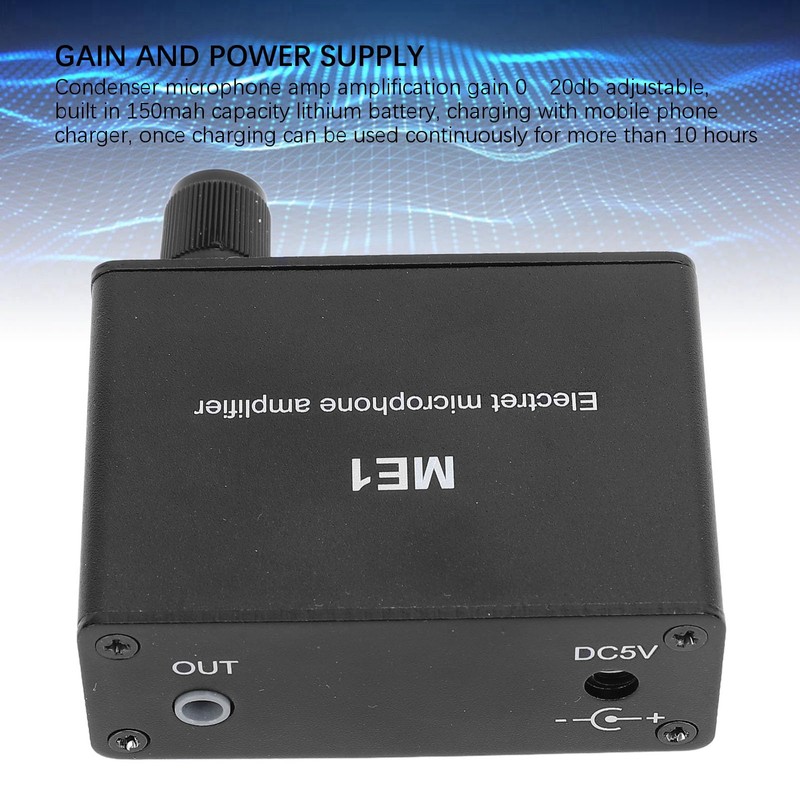 Adjustable Gain Electret Microphone Amp, 3.5mm Input Sound Preamplifier ME1,