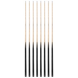 HMQQ 58" One Piece Pool Cue Stick with 13MM Leather Tip, Weight 20OZ Billiards Cue Stick,Black Pool Stick Set of 8