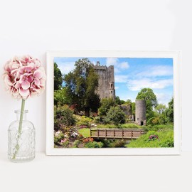 1000 Piece Blarney Castle and Gardens Jigsaw Puzzle with Poster - Ireland Landmarks Puzzle - Home Decoration Wooden Puzzle for Adults Kids Challenging Fun Game Unzip Toy Best Gifts for Friend