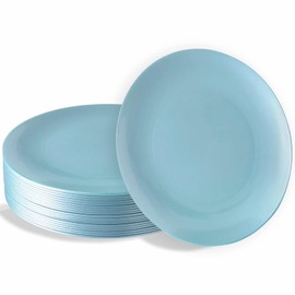 Silver Spoons Round Mint Green Plastic Salad Plates - 9” (Pack of 20) - Disposable Plates - Perfect for Birthday Parties, Weddings, and Everyday Use