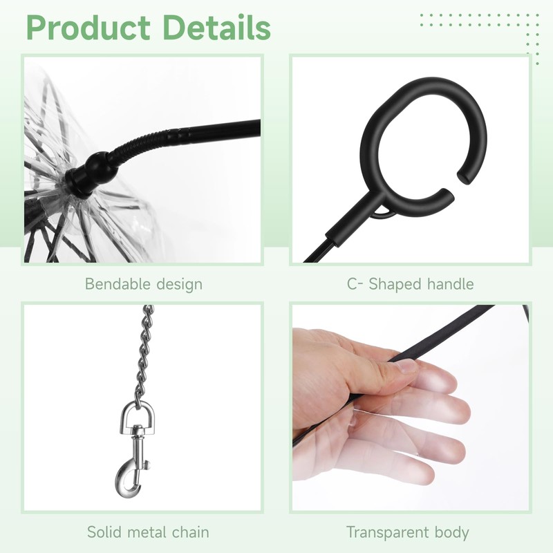 Dog Umbrella with Chain Leash, Puppy Umbrella for Rain Snow