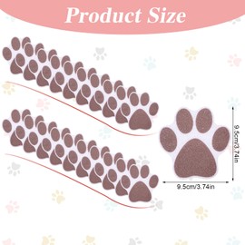 Non-Slip Bathtub Stickers 20pcs Safety Shower Treads Adhesive Appliques with Premium Scraper Bathroom Tubs Shower Treads Anti Slip Paw Floor Decals for Bathtub Pools Boats Floor Stairs