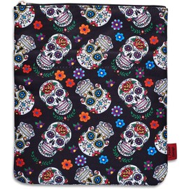 Funda para libros para amantes de los libros, protector de libros para libros de bolsillo, tela lavable, fundas para libros con cremallera, tamaño M, 27,9 x 22,6 cm