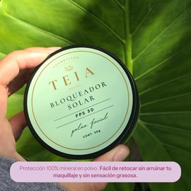 Teia cosméticos, Protector facial en polvo 30FPS 100% mineral… (Claro - Pieles muy blancas)
