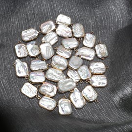 QSLLER Natural Pearl Pendants Irregular Multiple Shapes Cultured Freshwater Baroque Pearl Charms for Jewelry Making Gift