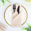 Pack of 12 Beige Fabric Napkins with Closure Edge, 42