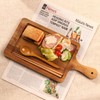 HTB HTB-ACBM1 Wooden Handle Cutting Board Square Cutting Board Natural
