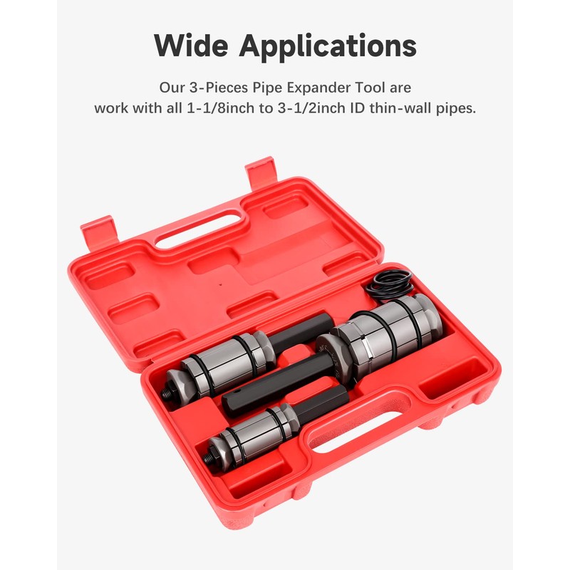 ACZCR 3Pcs Tail Pipe Expander Spreader Tool Set 1/18'' to