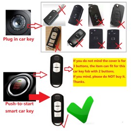 M.JVisun Soft TPU Case Protector Key Fob Cover for Mazda 2 3 Axela 5 6 Atenza 8 CX-3 CX-4 CX-5 CX-7 CX-9 MX-5 Miata for Toyota Yaris for Scion iA Smart Car Key Shell - Glossy Pink - Braided Keychain