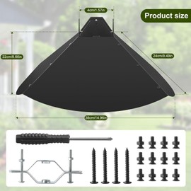 Metal Squirrel Baffle, Heavy-Duty Baffle for Bird Feeder Pole, 19-Inch Weatherproof Guard for 4x4 Post or Pole Mount, Outdoor Squirrel-Proof Baffle for Bird Feeders and Bird Houses
