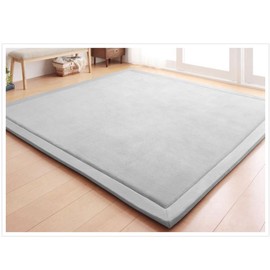 Loartee Nursery Crawling Rug and Play Mat - Velvet Coral (5.0'x 6'8", Gray) for Toddler Exercise