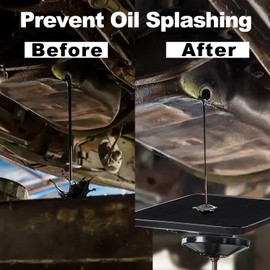 TULLWCY 17892 Transmission Drain Pan for Lisle, Large Fluid Catch Pan Square with 2 Pcs 22'' Oil Drain Splash Pad Fits Many Different Funnels