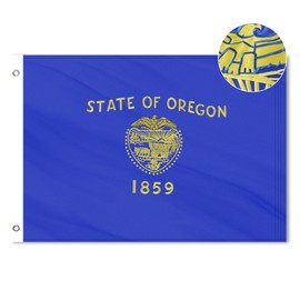 VICDRIA Oregon State Flag 4x6 Ft, Deluxe Full Embroidered Heavy Duty Nylon Durable OR Outside Flags, Indoor/Outdoor, Sewn Stripes and Brass Grommets