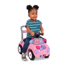 Radio Flyer Busy Buggy Ride On Toy Car with 17 Interactive Activities, Sit-to-Stand for Ages 1-3, Features Built-in Storage, Walk or Ride Options for Toddler Development and Play