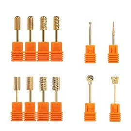 Other brands Gold Nail Bit Nail Art Tungsten Gold Professional Drill Bits (14 Types) - (Gold) XDJ-01 / 골드네일비트 네일아트 텅스텐 골드 전문가용 드릴 비트 14종 - (골드) XDJ-01
