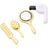 4Pcs Miniature Comb, Hair Dryer Mirror Makeup Set, 1:12 Scale